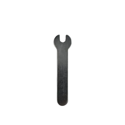 A single black metal wrench with a flat head, shown vertically against a plain white background.