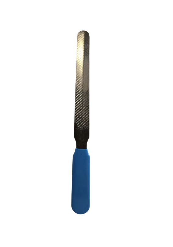 Metal nail file included with Zakity dog nail clipper kit for smoothing rough edges after trimming