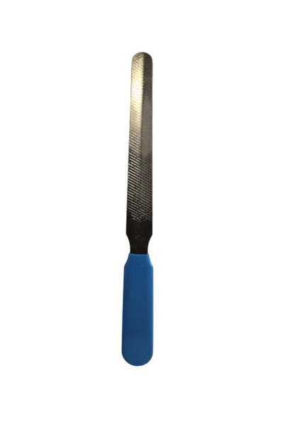 Metal nail file included with Zakity dog nail clipper kit for smoothing rough edges after trimming
