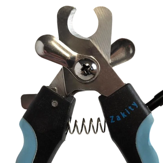Zakity dog nail clipper safety guard mechanism close-up